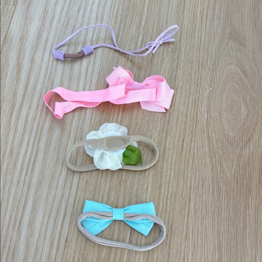 Bundle of 4 Pastel Headbands for Baby Girls